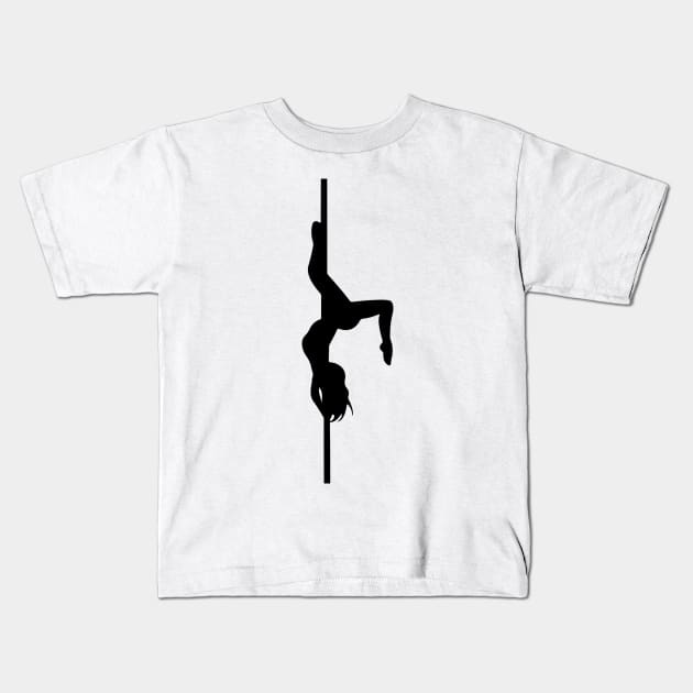 Pole Dancing Design Kids T-Shirt by Liniskop